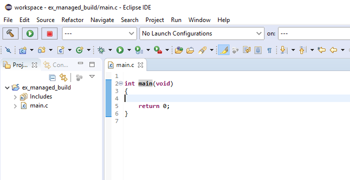 Close-up screenshot of the Eclipse IDE showing the code editor open with a portion of the toolbar.